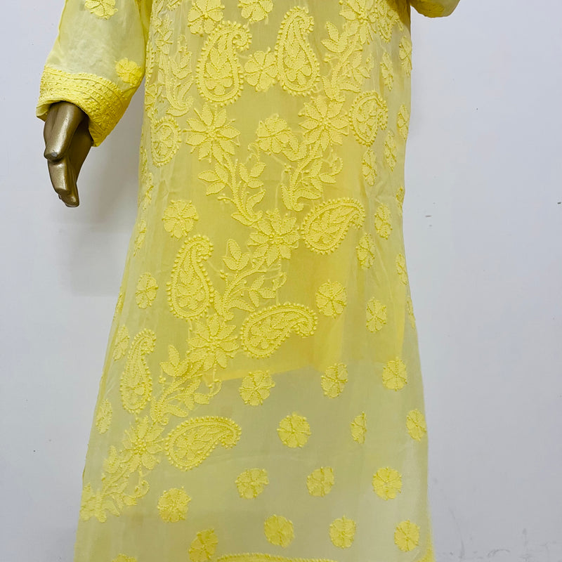 Georgette Ladies Lucknowi Chikan Kurti, Size: M at Rs 950 in Lucknow